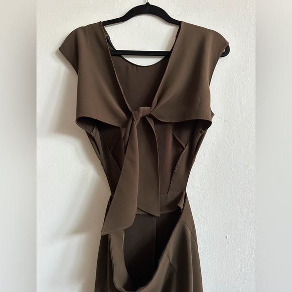ZARA Khaki Green Cutout Jumpsuit XS - Picture 6 of 9